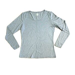 💕 NWOT Women’s 32 Degrees Long Sleeve Scoop Neck Grey Large Tees